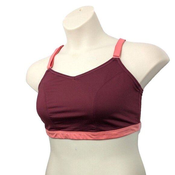 Livi Active Lane Bryant Sport Bra Unlined No Wire Red Strappy X Back 22 24 3XL - Picture 4 of 9